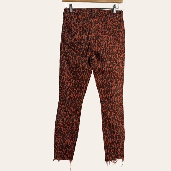 Mother High Waisted Looker Ankle Fray Leopard Jeans in Animal Attraction Size 26 - Picture 6 of 11